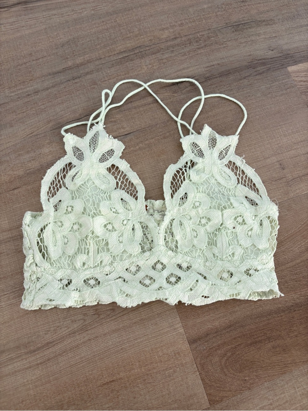 Free People Ivory Floral Lace Bralette
